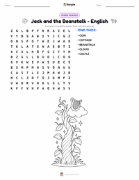 Jack and the Beanstalk - English printable worksheet preview