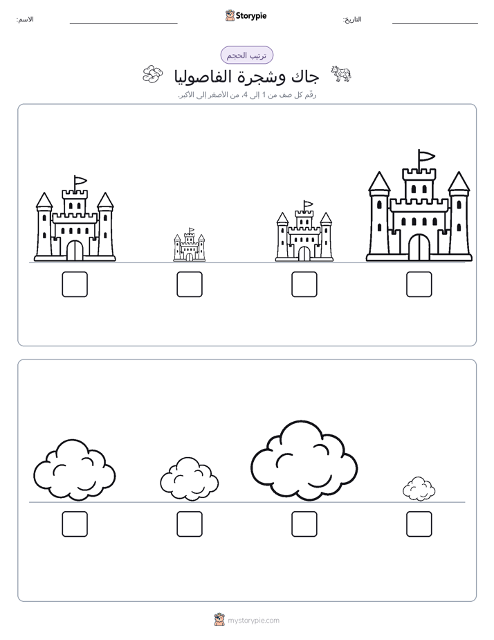 ترتيب الحجم