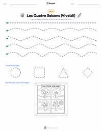 Aperçu de la feuille de travail imprimable Les Quatre Saisons (Vivaldi)