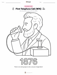 First Telephone Call (1876) printable worksheet preview