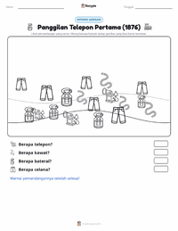 Prabaca lembar kerja cetak Panggilan Telepon Pertama (1876)