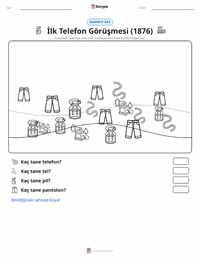 İlk Telefon Görüşmesi (1876) yazdırılabilir çalışma sayfası önizlemesi