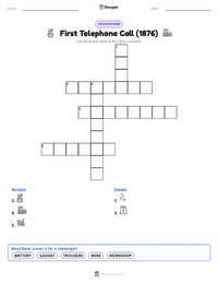 First Telephone Call (1876) printable worksheet preview
