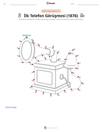 İlk Telefon Görüşmesi (1876) yazdırılabilir çalışma sayfası önizlemesi