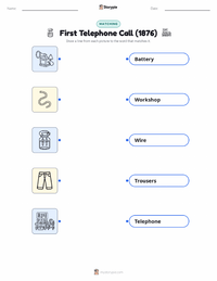 First Telephone Call (1876) printable worksheet preview