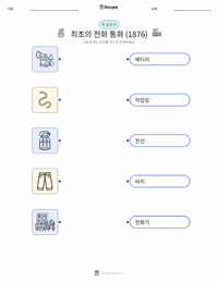 최초의 전화 통화 (1876년) 인쇄 가능한 워크시트 미리보기