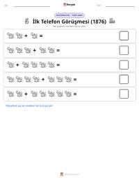 İlk Telefon Görüşmesi (1876) yazdırılabilir çalışma sayfası önizlemesi