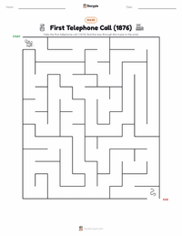 First Telephone Call (1876) printable worksheet preview