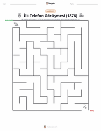 İlk Telefon Görüşmesi (1876) yazdırılabilir çalışma sayfası önizlemesi