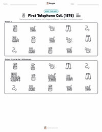 First Telephone Call (1876) printable worksheet preview