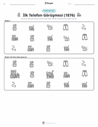 İlk Telefon Görüşmesi (1876) yazdırılabilir çalışma sayfası önizlemesi