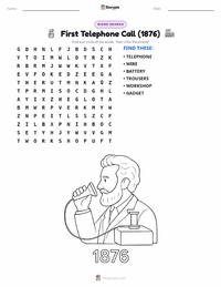 First Telephone Call (1876) printable worksheet preview