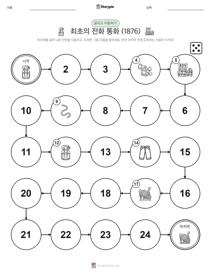 주사위 굴리고 이동하기 게임