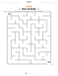 Aperçu de la feuille de travail imprimable Karl von Drais