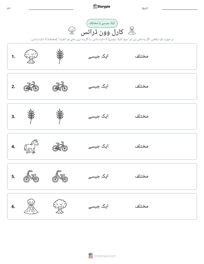 ایک جیسا یا مختلف