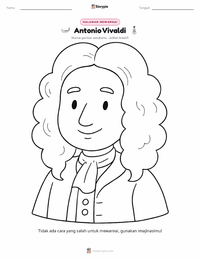 Halaman mewarnai Antonio Vivaldi untuk anak-anak