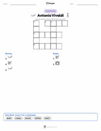 Antonio Vivaldi printable worksheet preview
