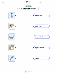 Antonio Vivaldi printable worksheet for kids