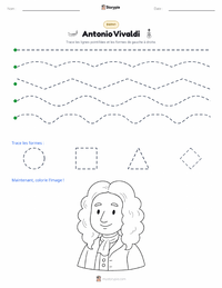 Aperçu de la feuille de travail imprimable Antonio Vivaldi