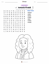 Antonio Vivaldi printable worksheet preview