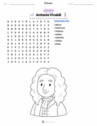 Prabaca lembar kerja cetak Antonio Vivaldi