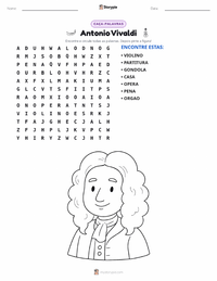 Prévia da folha de atividades imprimível Antonio Vivaldi