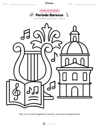 Pagina da colorare di Periodo Barocco per bambini