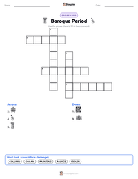 Baroque Period printable worksheet preview