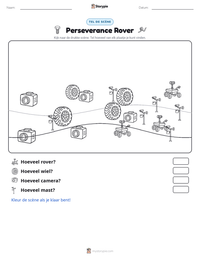 Perseverance Rover afdrukbare werkblad voorbeeld