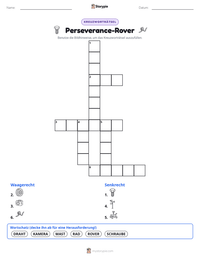 Perseverance-Rover druckbare Arbeitsblatt Vorschau