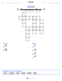 Perseverance Rover printable worksheet preview