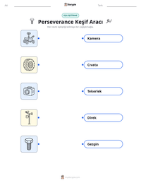 Perseverance Keşif Aracı yazdırılabilir çalışma sayfası önizlemesi