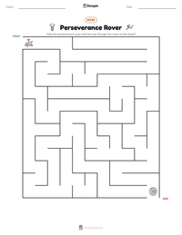 Perseverance Rover printable worksheet preview