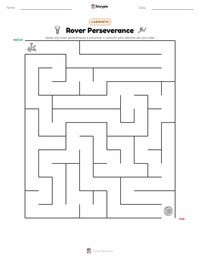 Prévia da folha de atividades imprimível Rover Perseverance