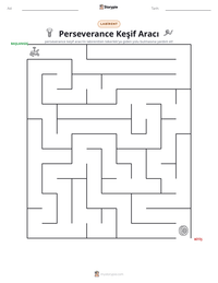 Perseverance Keşif Aracı yazdırılabilir çalışma sayfası önizlemesi