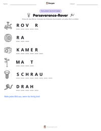 Perseverance-Rover druckbare Arbeitsblatt Vorschau