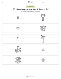Perseverance Keşif Aracı yazdırılabilir çalışma sayfası önizlemesi