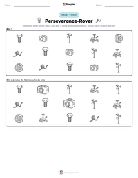 Perseverance-Rover druckbare Arbeitsblatt Vorschau