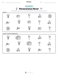 Perseverance Rover printable worksheet preview