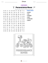 Perseverance-Rover druckbare Arbeitsblatt Vorschau