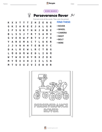 Perseverance Rover printable worksheet preview