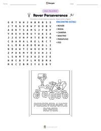 Prévia da folha de atividades imprimível Rover Perseverance