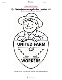 Vista previa de la hoja de trabajo imprimible de Trabajadores Agrícolas Unidos