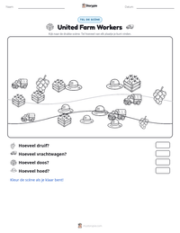 United Farm Workers afdrukbare werkblad voorbeeld