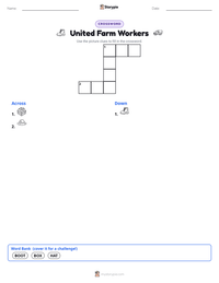 United Farm Workers printable worksheet preview