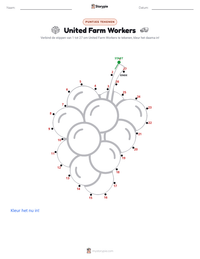 United Farm Workers afdrukbare werkblad voorbeeld