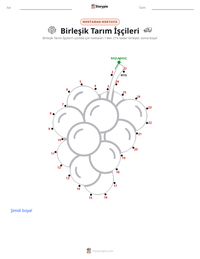 Birleşik Tarım İşçileri yazdırılabilir çalışma sayfası önizlemesi