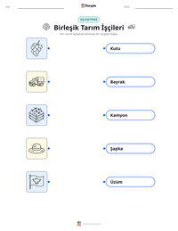 Birleşik Tarım İşçileri yazdırılabilir çalışma sayfası önizlemesi