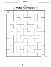 United Farm Workers printable worksheet preview