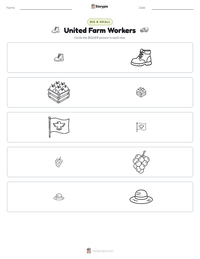 United Farm Workers printable worksheet preview